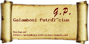 Galambosi Patrícius névjegykártya
